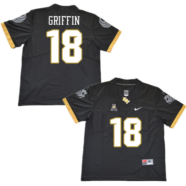 Youth #18 Jaylon Griffin UCF Knights College Football Jerseys Stitched Sale-Black